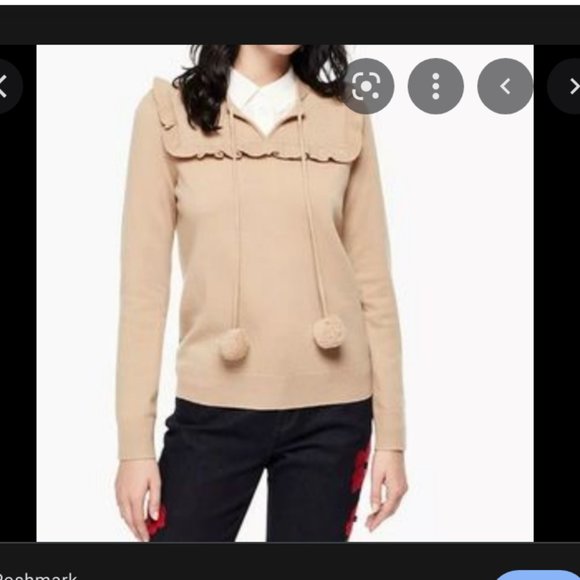 Kate Spade Pom Pom Wool and Cashmere Sweater in RED size small - Picture 4 of 8